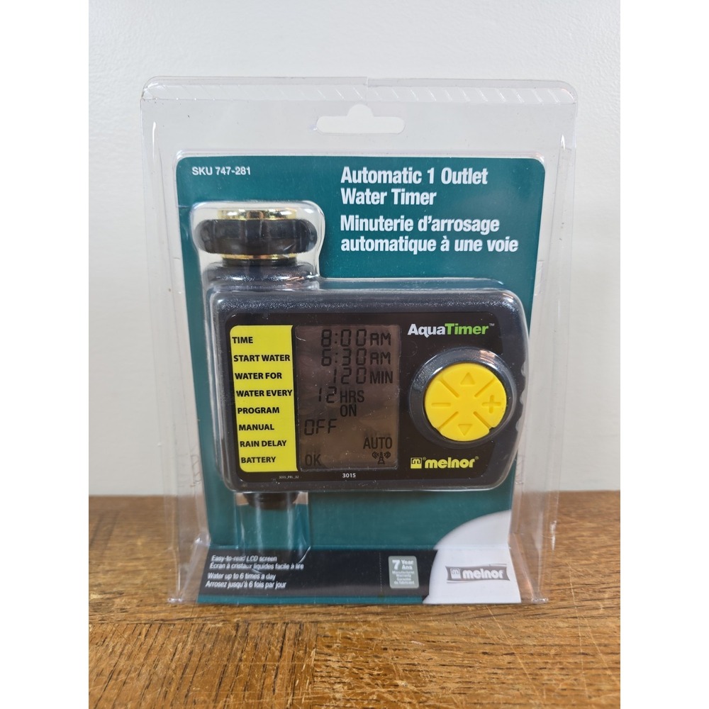Melnor AquaTimer 3015 Automatic 1 Outlet Water Timer 747-281 LCD Screen - NEW